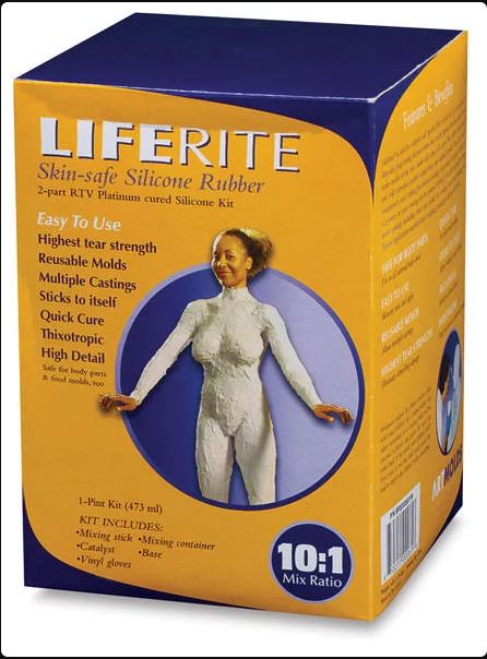 Liferite Skin-Safe Silicone Rubber Kit, a reliable material used in hand casting for durable and detailed molds.